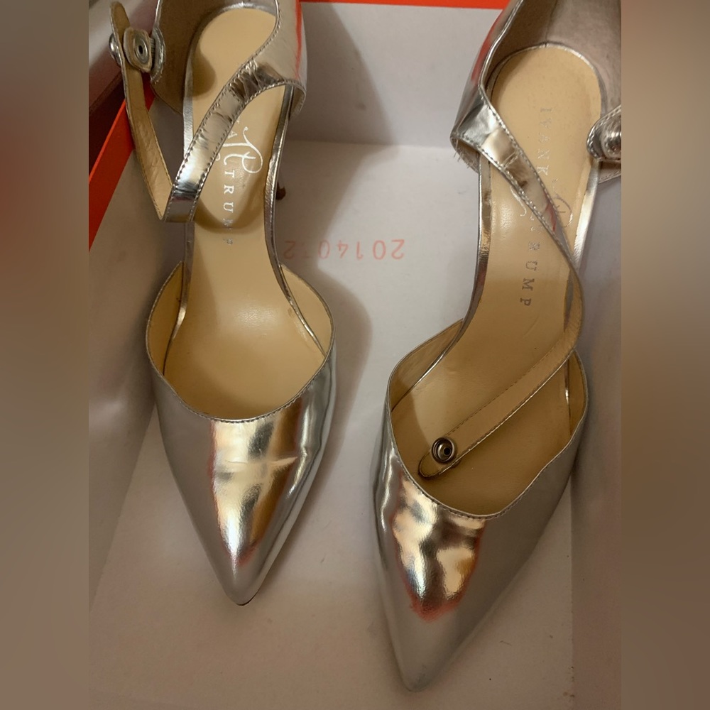 Silver pumps. Worn once